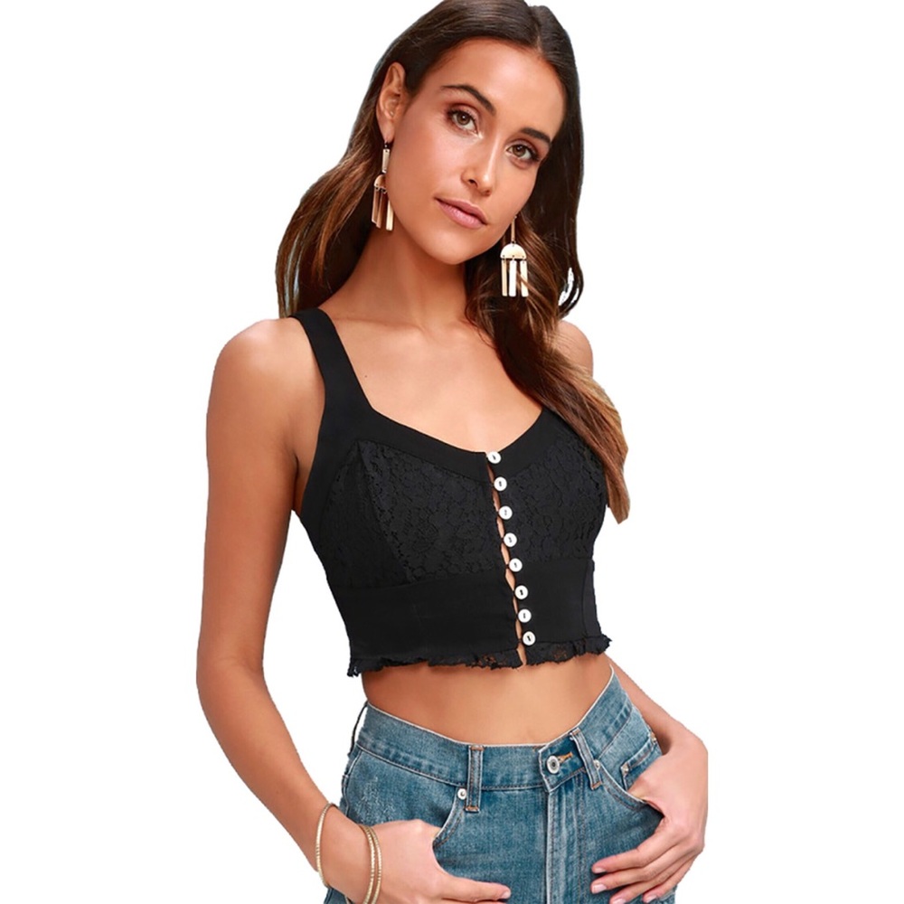 Free People Here I Go Again Brami Black Lace